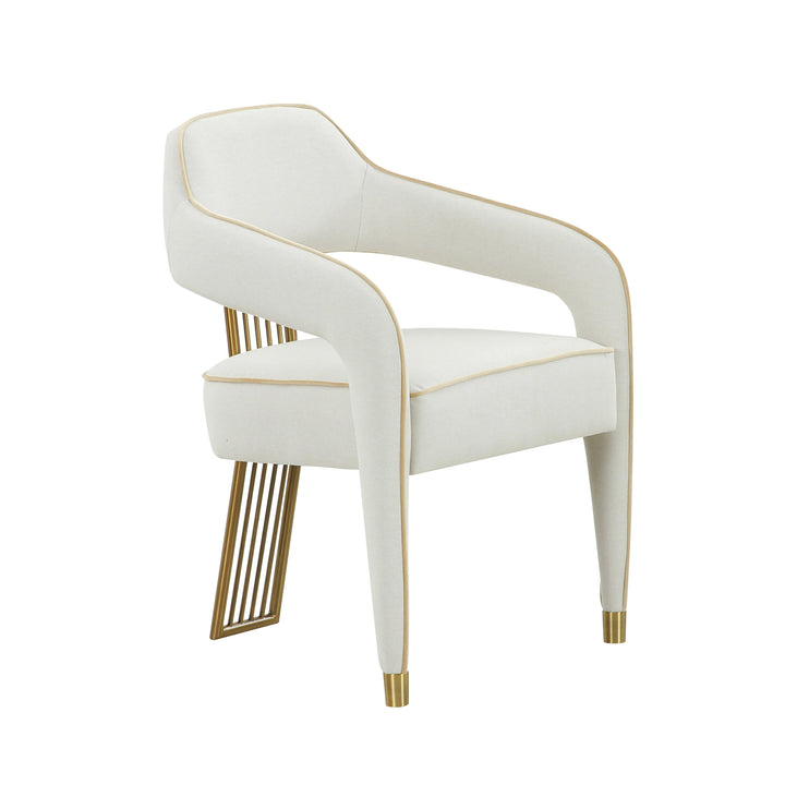 American Home Furniture | TOV Furniture - Corralis Cream Linen Dining Chair