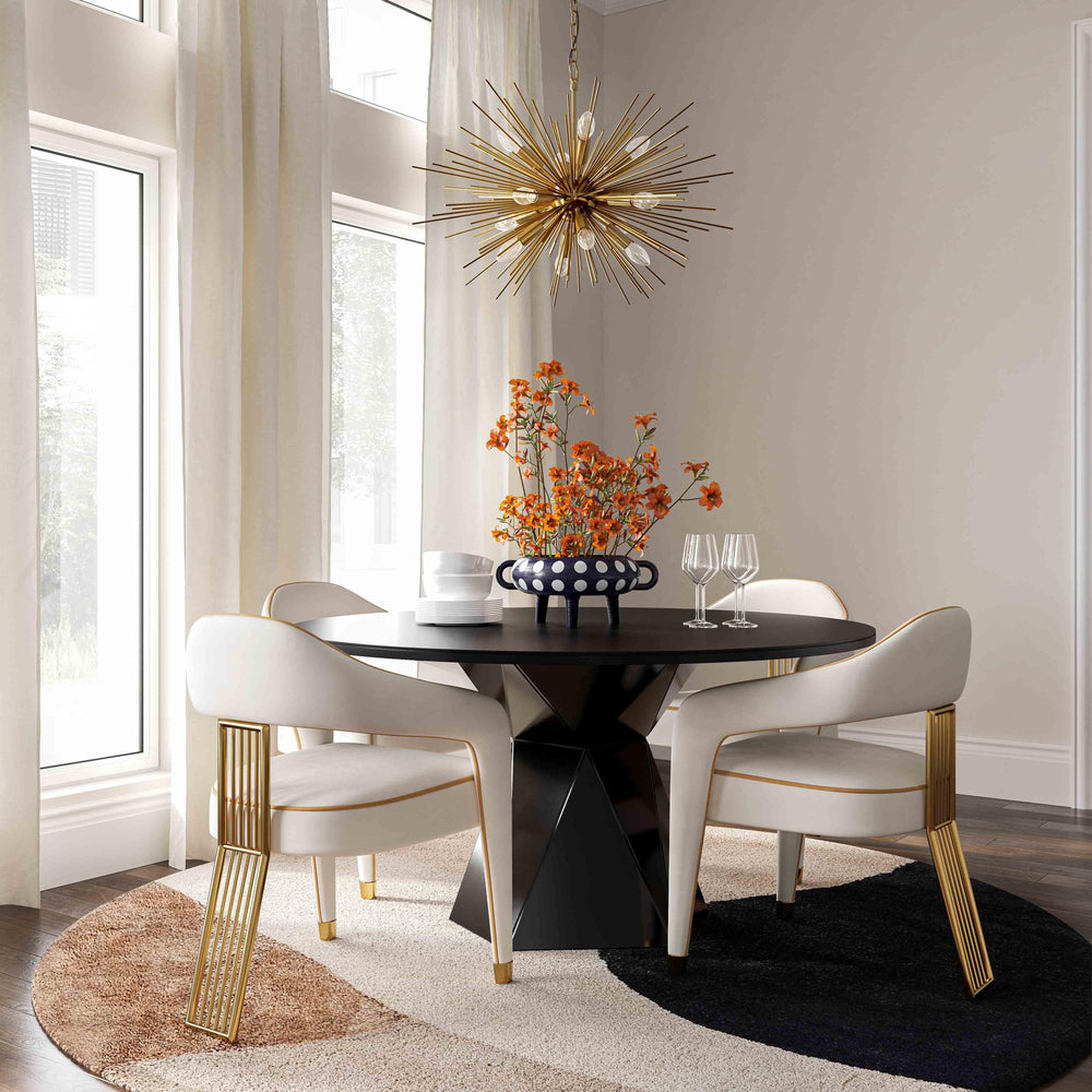 American Home Furniture | TOV Furniture - Corralis Cream Linen Dining Chair