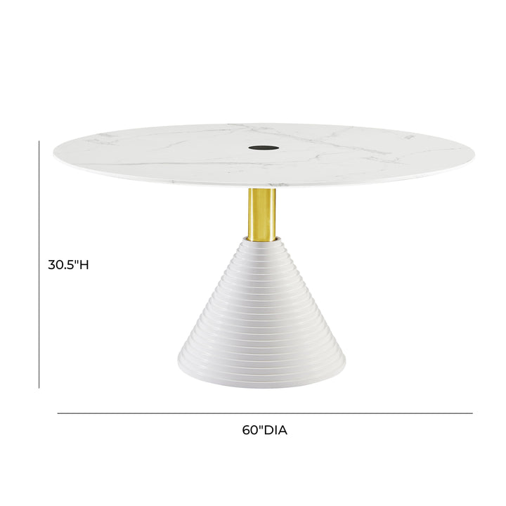 American Home Furniture | TOV Furniture - Piper White Round Dining Table