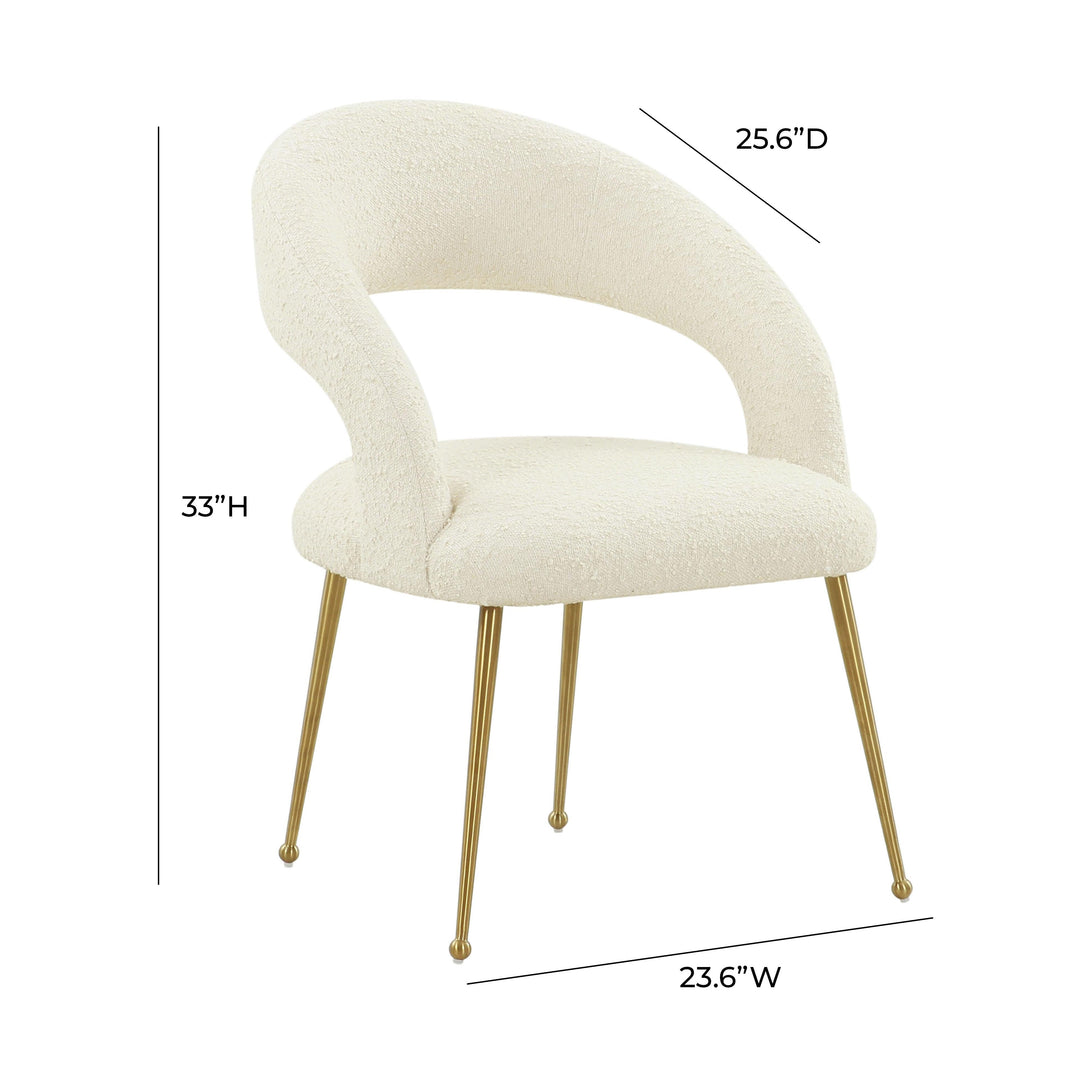 TOV Furniture Rocco Cream Boucle Dining Chair - Set of 2 DINING CHAIRS