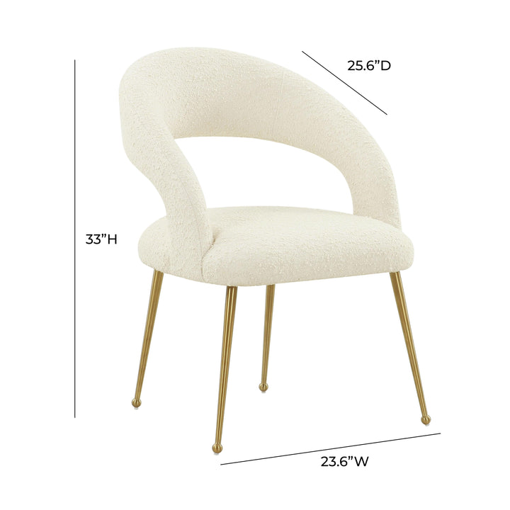 TOV Furniture Rocco Cream Boucle Dining Chair - Set of 2 DINING CHAIRS