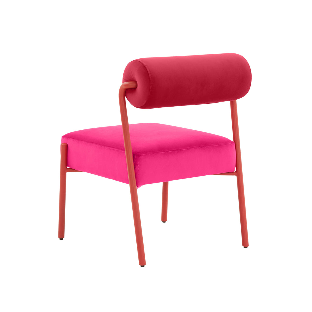 TOV Furniture Jolene Hot Pink Velvet Dining Chair - Set of 2 DINING CHAIRS