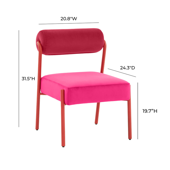 TOV Furniture Jolene Hot Pink Velvet Dining Chair - Set of 2 DINING CHAIRS