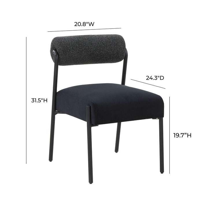 American Home Furniture | TOV Furniture - Jolene Black Velvet Dining Chair - Set of 2