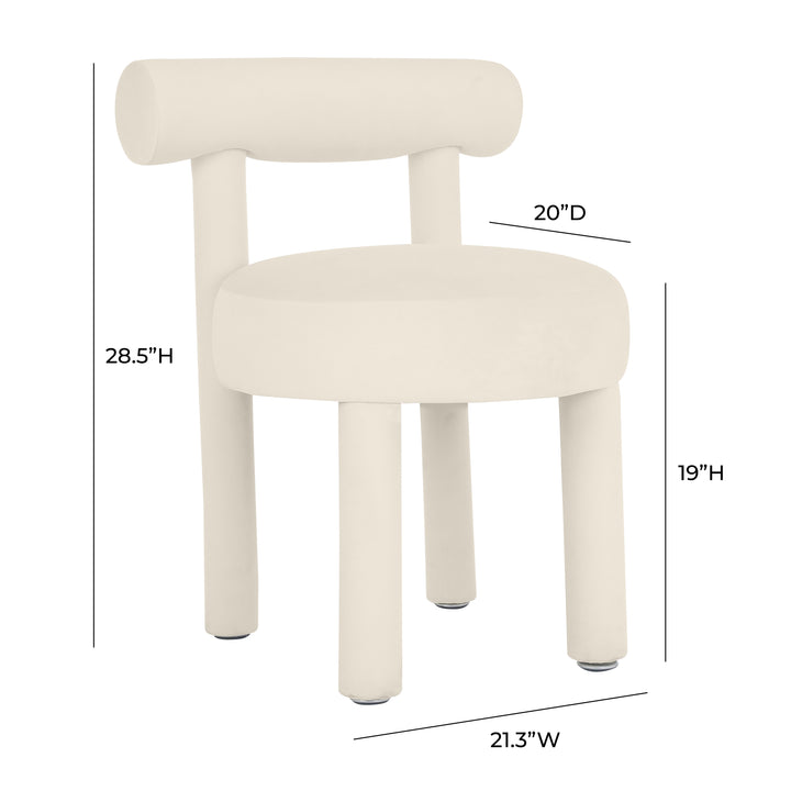 American Home Furniture | TOV Furniture - Carmel Cream Velvet Dining Chair