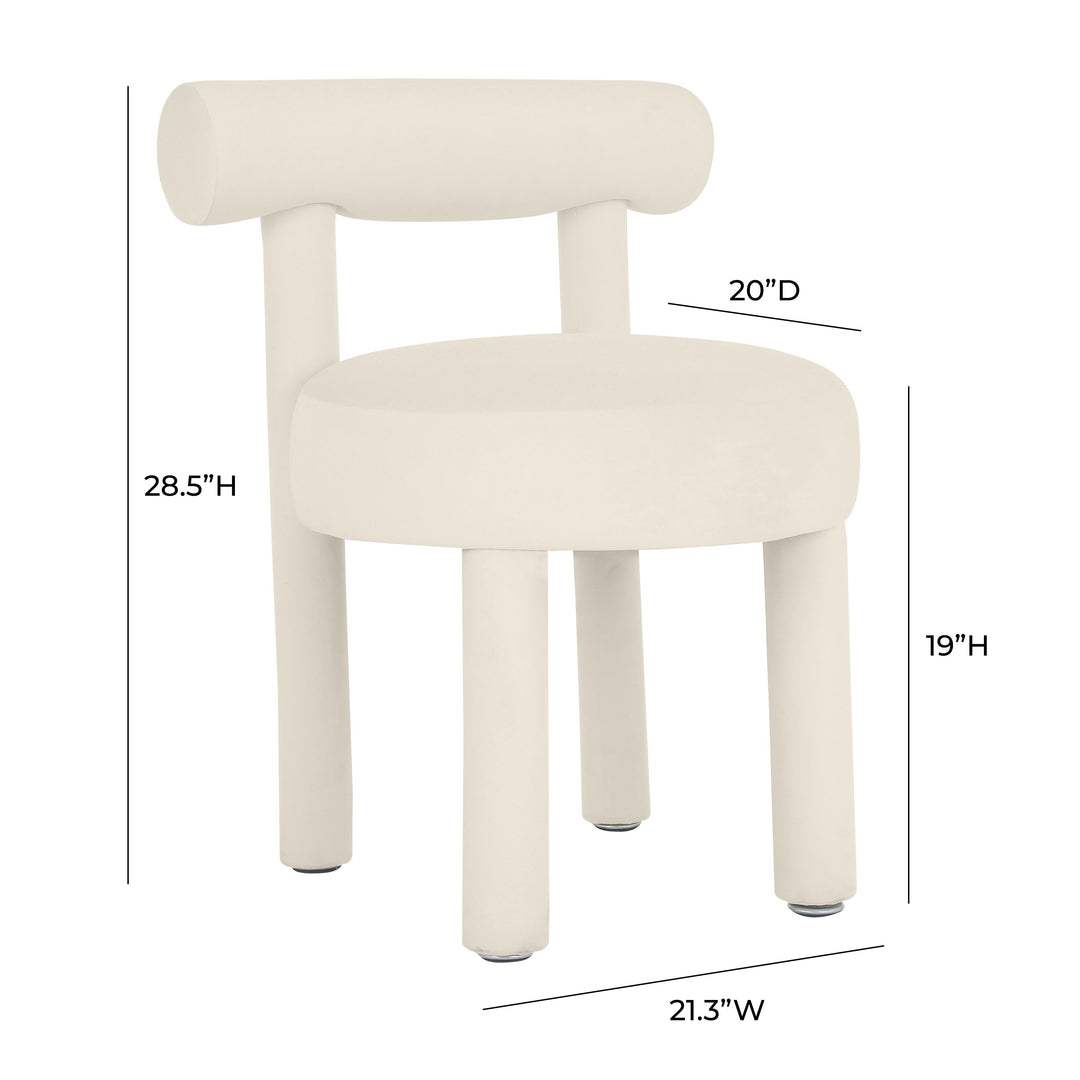 TOV Furniture Carmel Cream Velvet Dining Chair - Set of 2 DINING CHAIRS