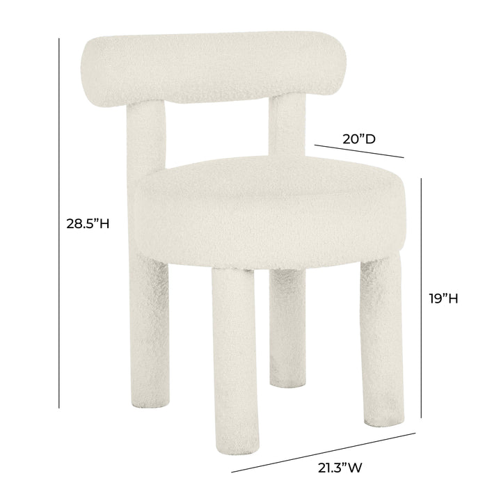 American Home Furniture | TOV Furniture - Carmel Cream Boucle Dining Chair
