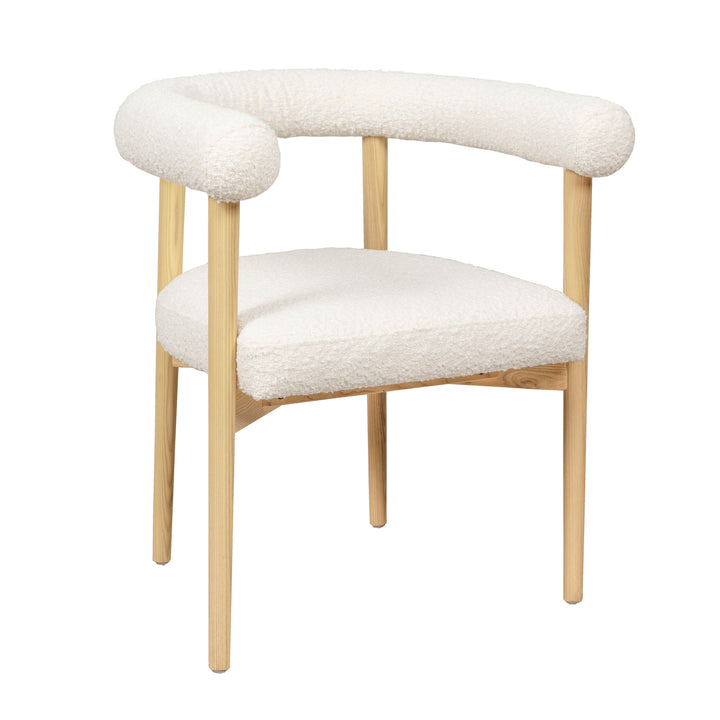 American Home Furniture | TOV Furniture - Spara Cream Boucle Dining Chair