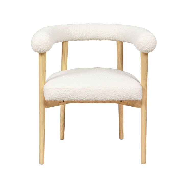 American Home Furniture | TOV Furniture - Spara Cream Boucle Dining Chair