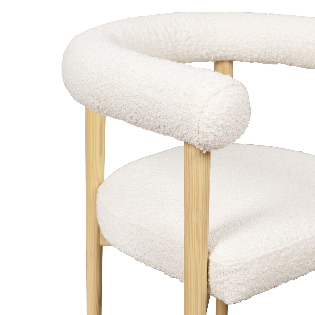 American Home Furniture | TOV Furniture - Spara Cream Boucle Dining Chair