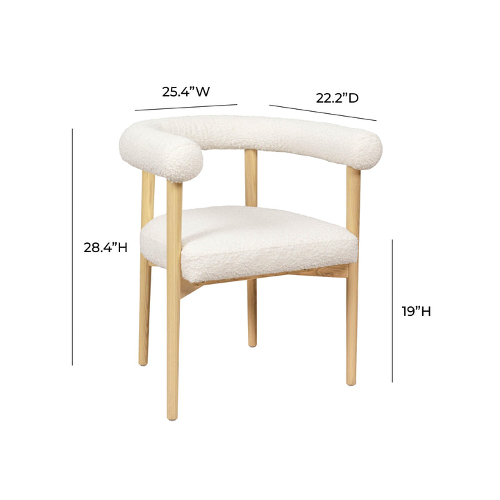 American Home Furniture | TOV Furniture - Spara Cream Boucle Dining Chair