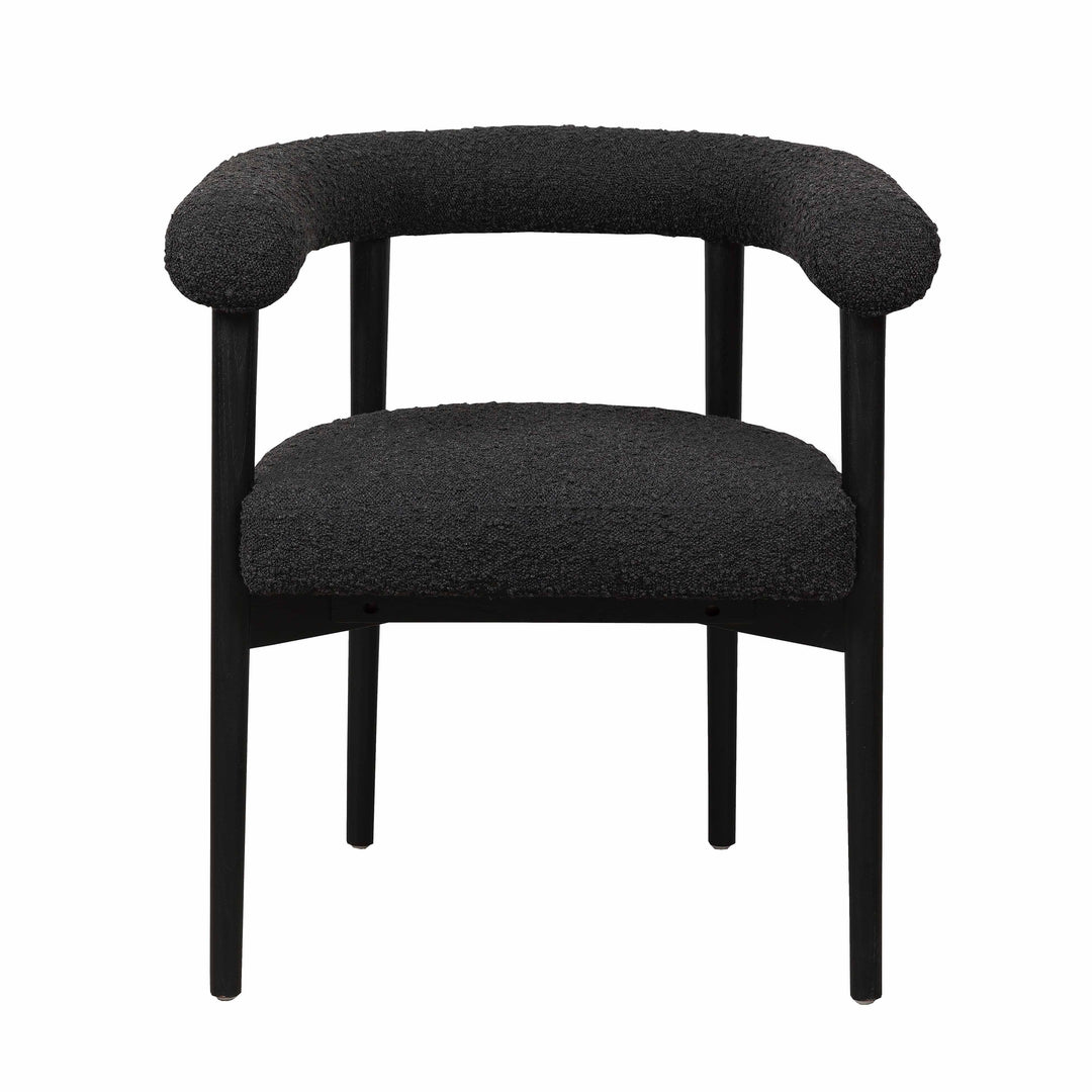 American Home Furniture | TOV Furniture - Spara Black Boucle Dining Chair