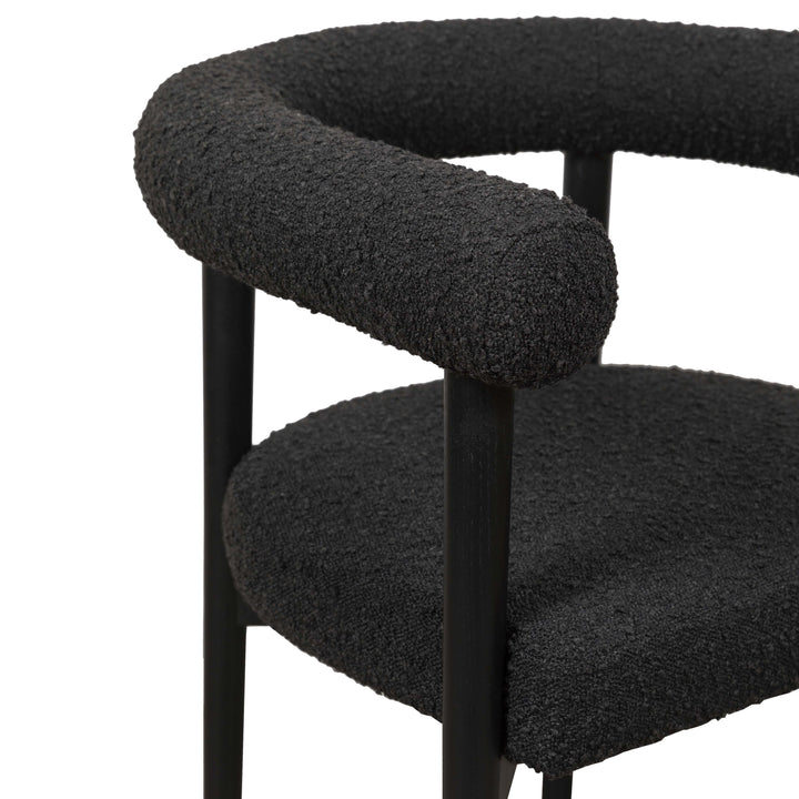 American Home Furniture | TOV Furniture - Spara Black Boucle Dining Chair