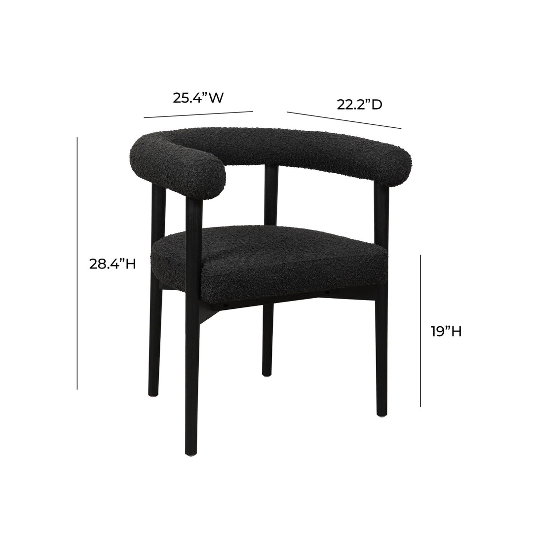 American Home Furniture | TOV Furniture - Spara Black Boucle Dining Chair