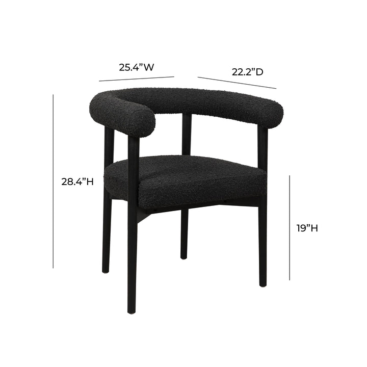 American Home Furniture | TOV Furniture - Spara Black Boucle Dining Chair