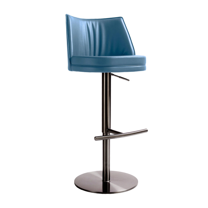 American Home Furniture | TOV Furniture - Gala Blue Vegan Leather on Adjustable Stool