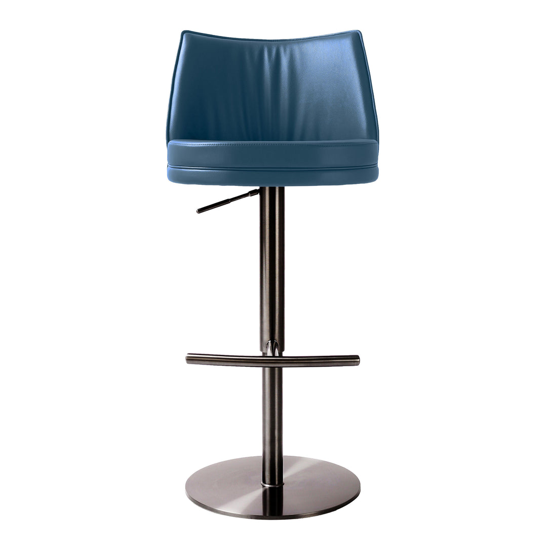 American Home Furniture | TOV Furniture - Gala Blue Vegan Leather on Adjustable Stool