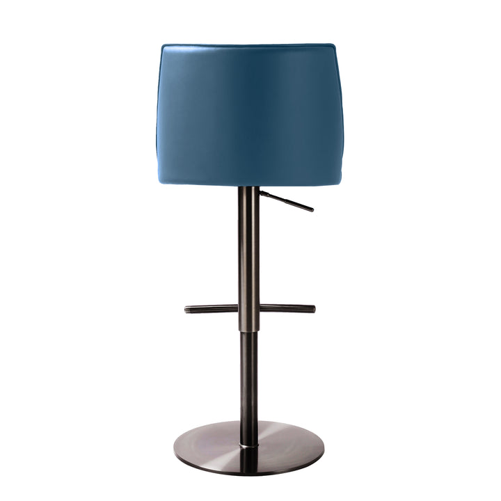 American Home Furniture | TOV Furniture - Gala Blue Vegan Leather on Adjustable Stool