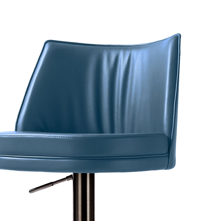 American Home Furniture | TOV Furniture - Gala Blue Vegan Leather on Adjustable Stool