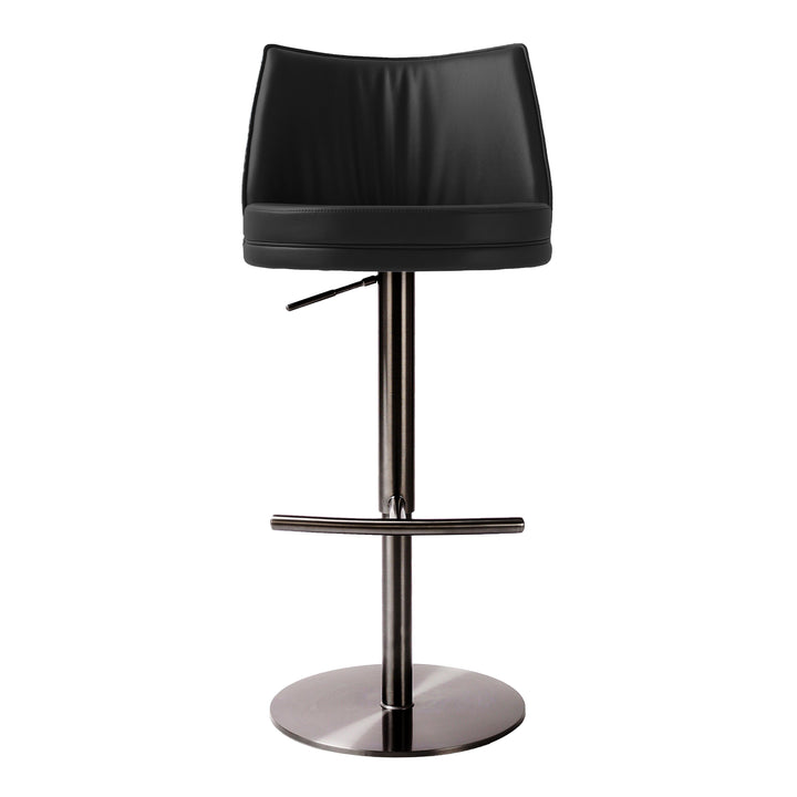 American Home Furniture | TOV Furniture - Gala Black Vegan Leather on Adjustable Stool