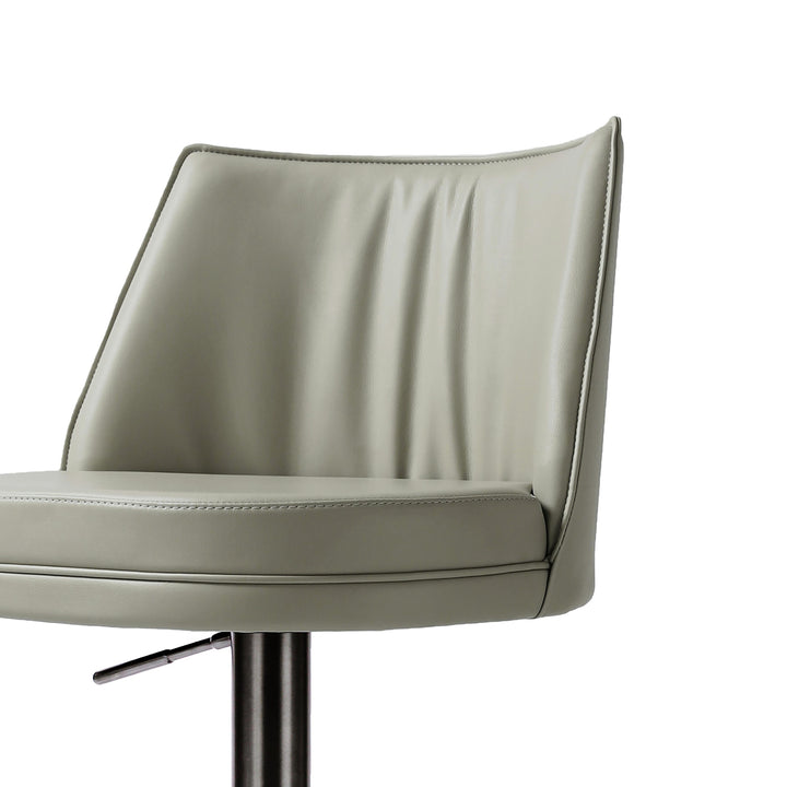 TOV Furniture Gala Light Grey Vegan Leather on Black Adjustable Stool OTTOMANS, POUFS, + STOOLS