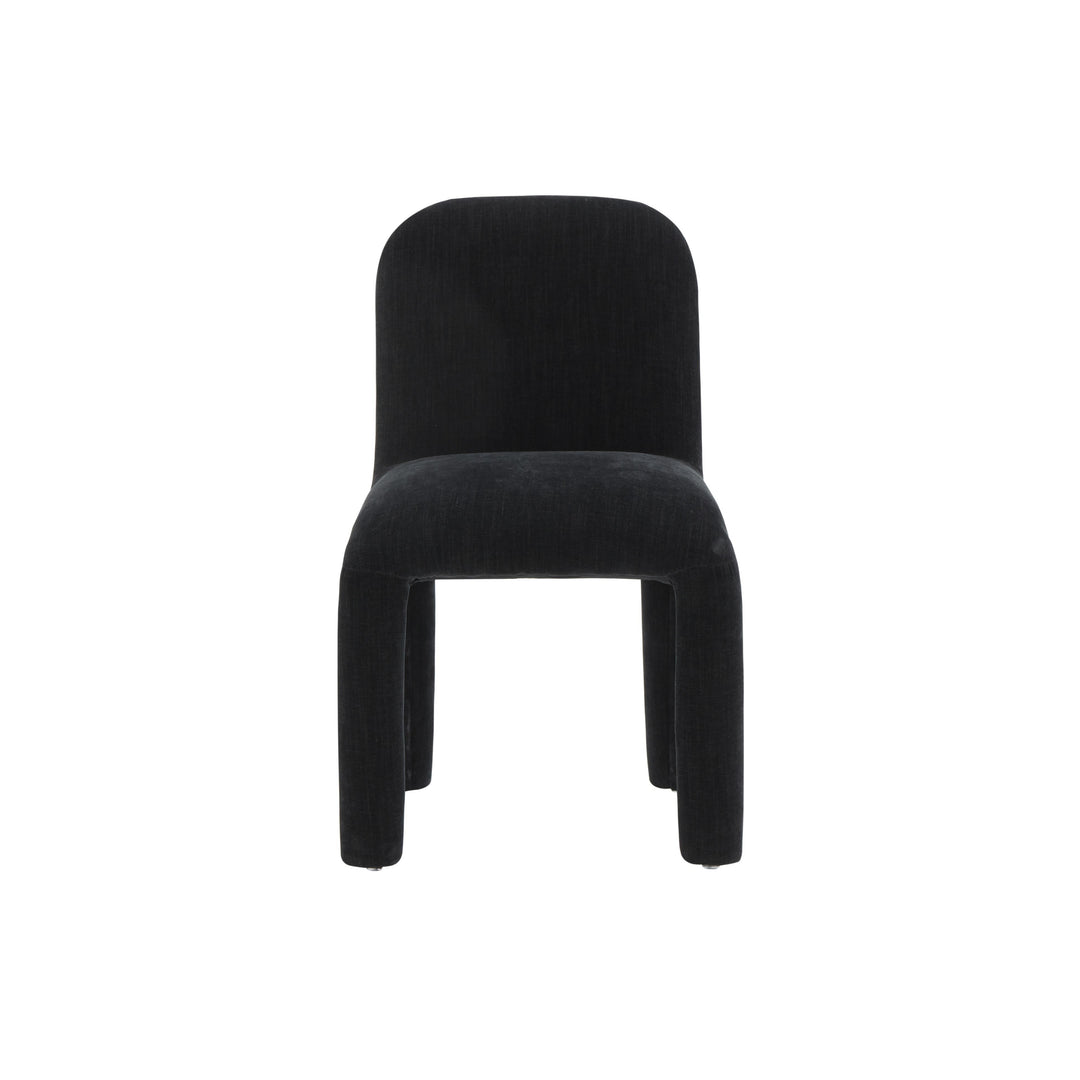 TOV Furniture Georgia Midnight Black Chenille Dining Chair - Set of 2 DINING CHAIRS