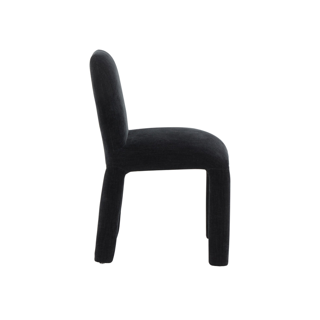 TOV Furniture Georgia Midnight Black Chenille Dining Chair - Set of 2 DINING CHAIRS