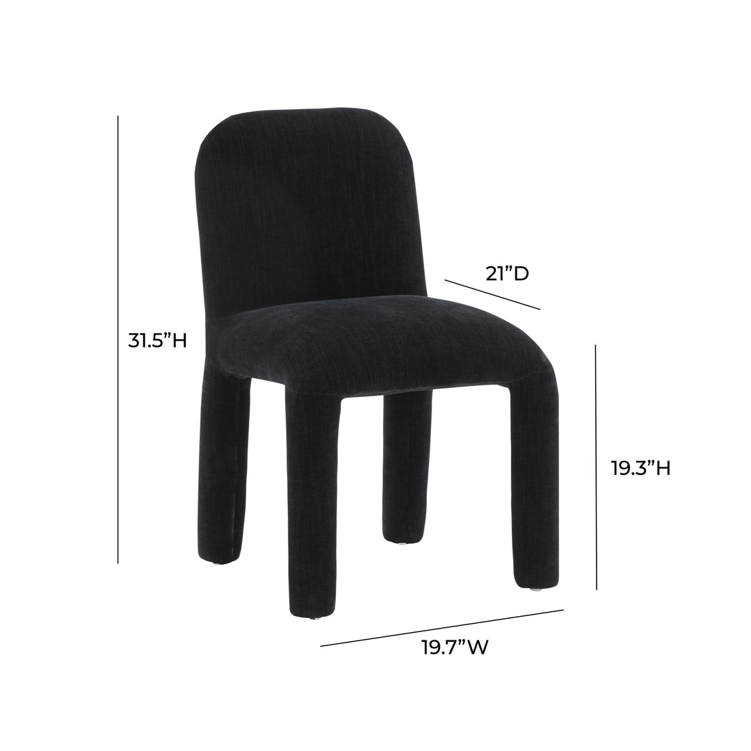 TOV Furniture Georgia Midnight Black Chenille Dining Chair - Set of 2 DINING CHAIRS