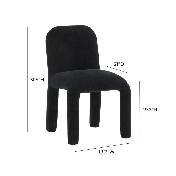 TOV Furniture Georgia Midnight Black Chenille Dining Chair - Set of 2 DINING CHAIRS