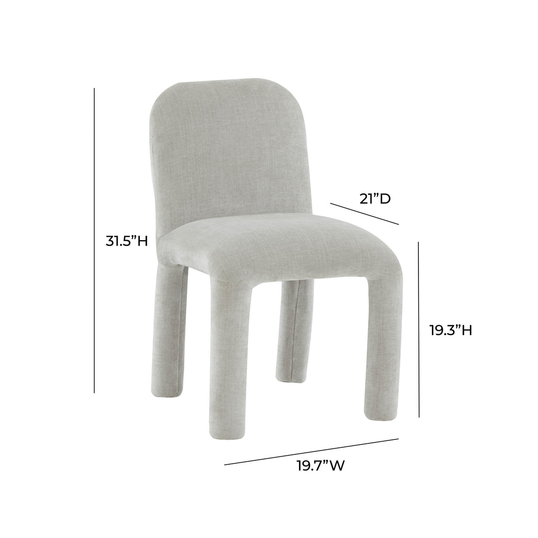 American Home Furniture | TOV Furniture - Georgia Light Grey Chenille Dining Chair