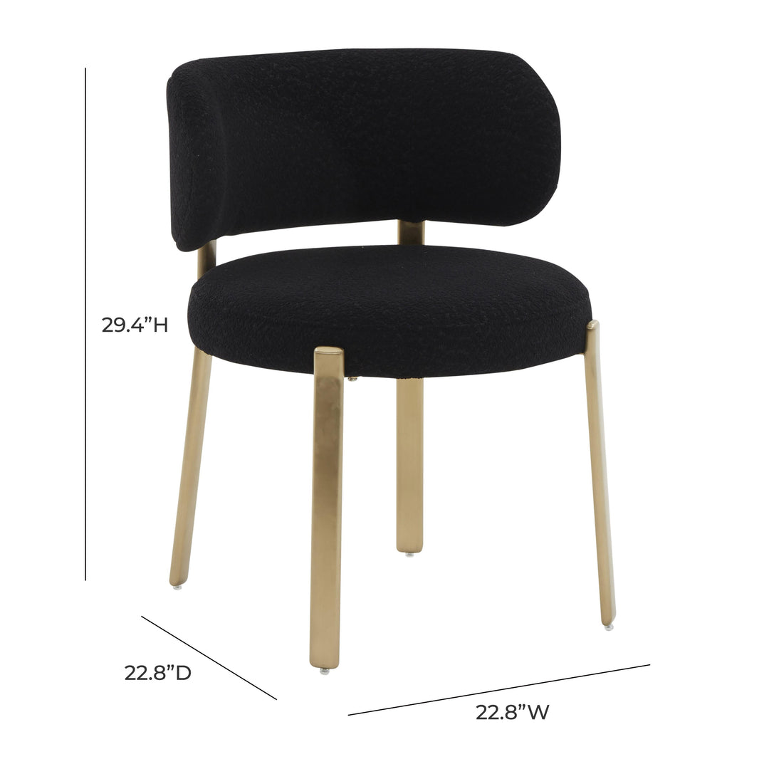 TOV Furniture Margaret Black Boucle Dining Chair - Set of 2 DINING CHAIRS