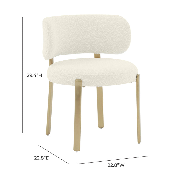 American Home Furniture | TOV Furniture - Margaret Cream Boucle Dining Chair
