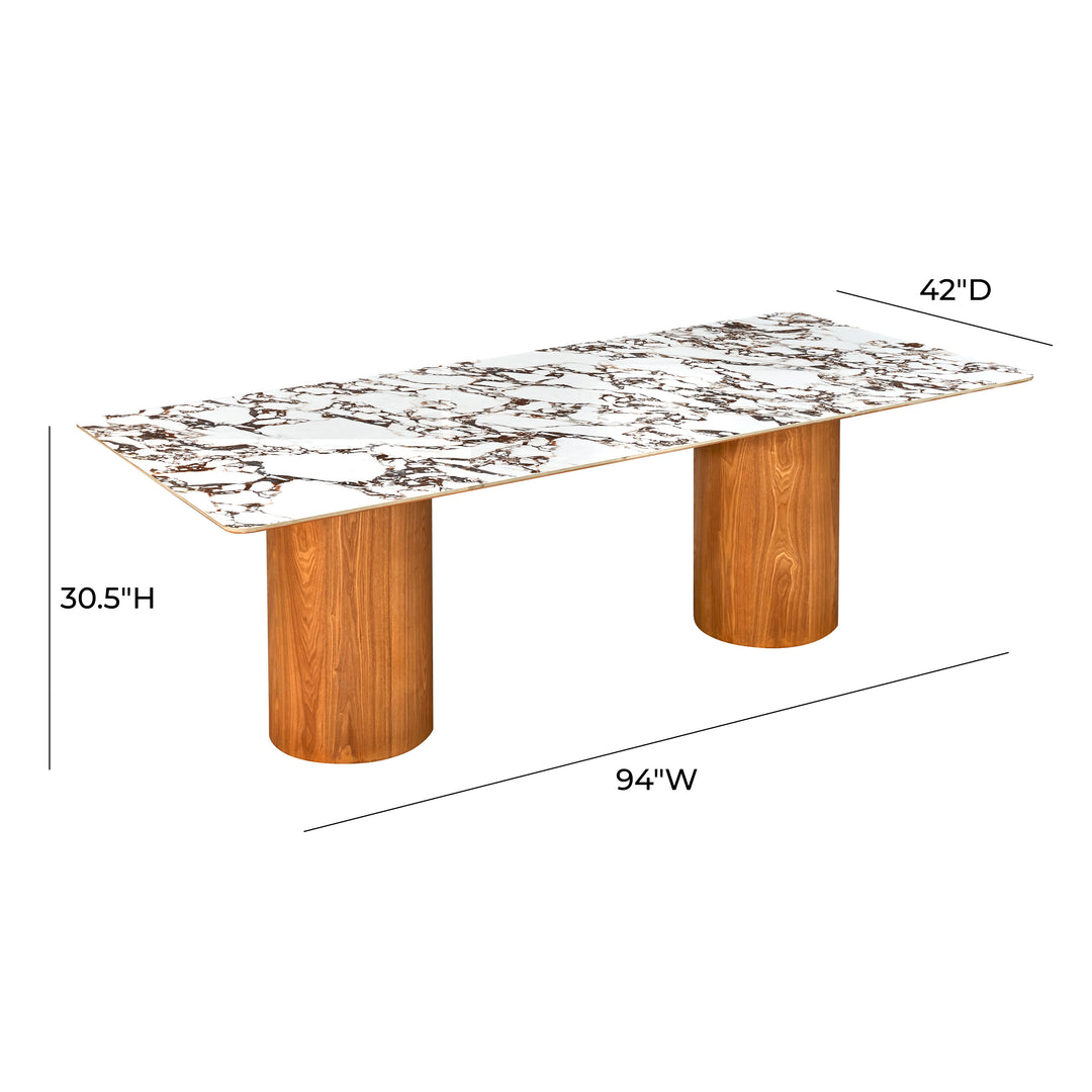 American Home Furniture | TOV Furniture - Tamara Marble Ceramic Rectangular Dining Table