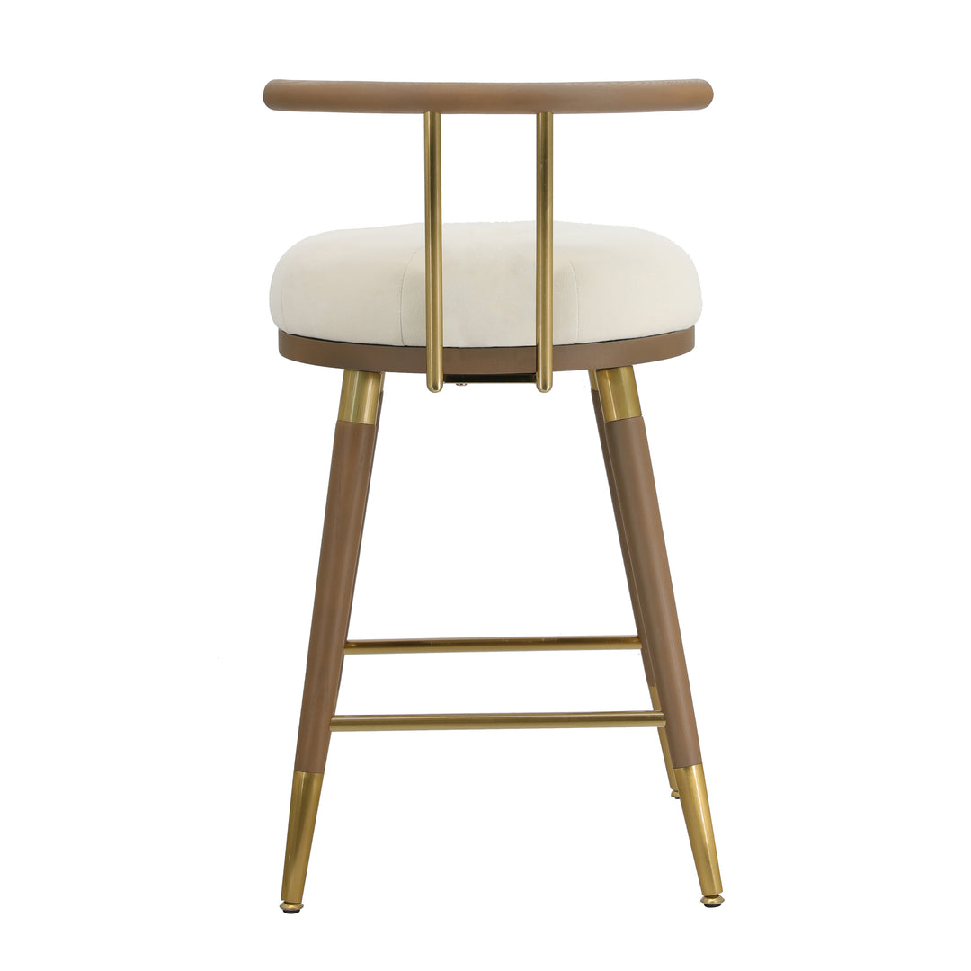 American Home Furniture | TOV Furniture - Juniper Cream Velvet Barstool