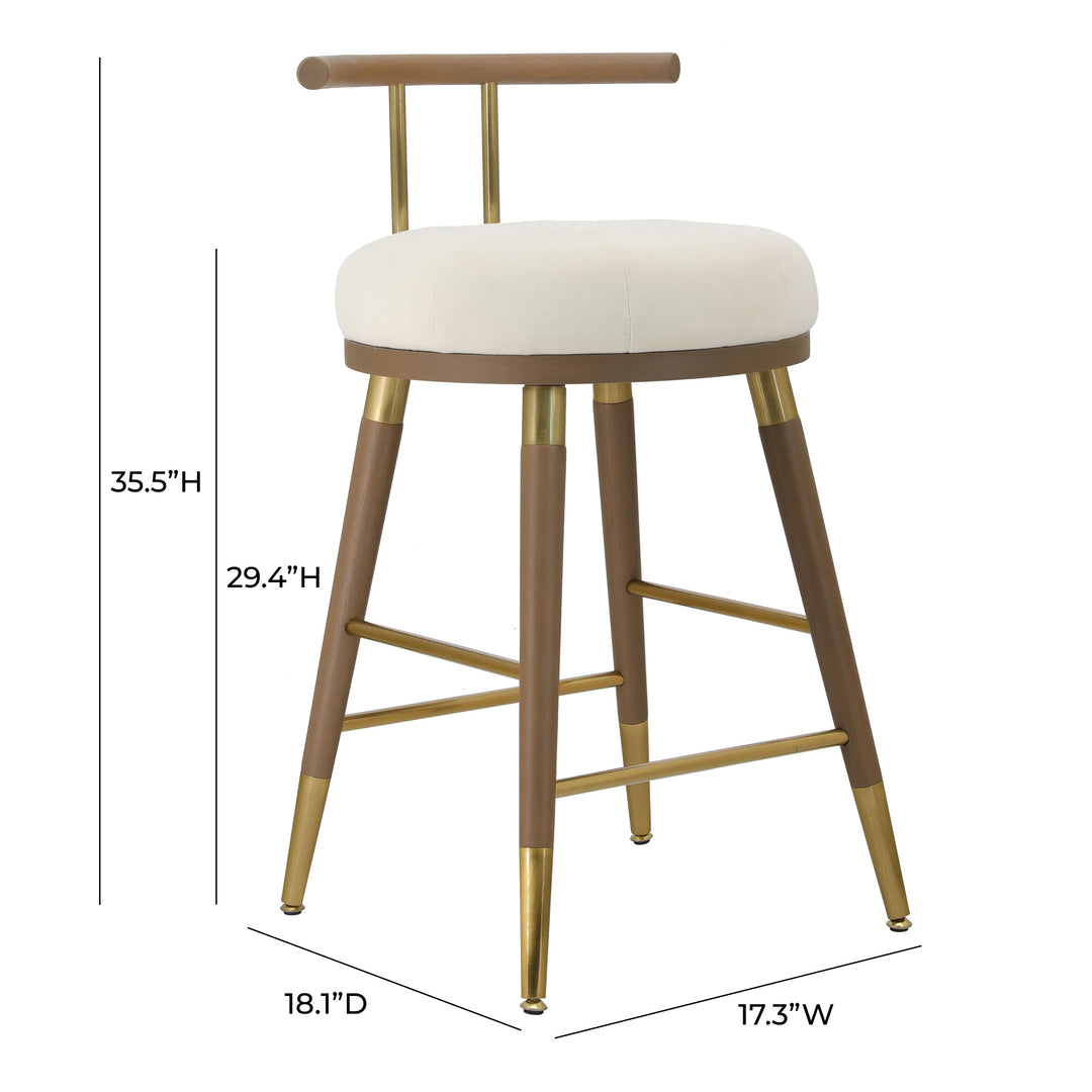 American Home Furniture | TOV Furniture - Juniper Cream Velvet Barstool