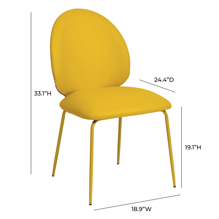 American Home Furniture | TOV Furniture - Lauren Yellow Vegan Leather Kitchen Chairs - Set of 2