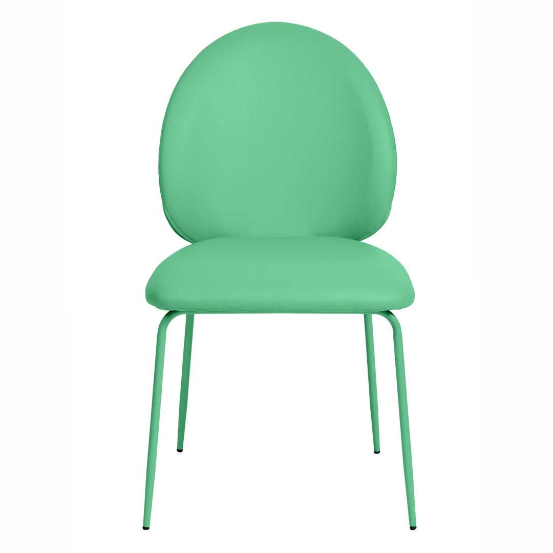 American Home Furniture | TOV Furniture - Lauren Green Vegan Leather Kitchen Chairs - Set of 2