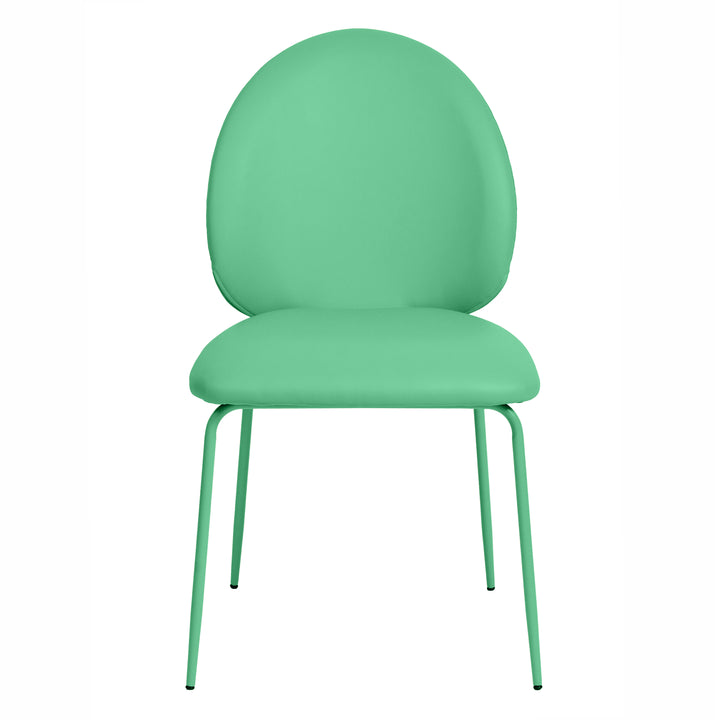 American Home Furniture | TOV Furniture - Lauren Green Vegan Leather Kitchen Chairs - Set of 2