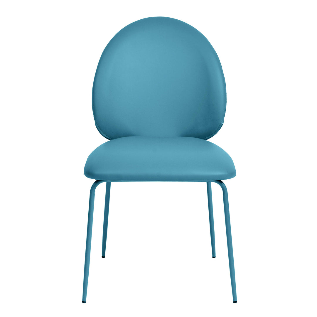 American Home Furniture | TOV Furniture - Lauren Blue Vegan Leather Kitchen Chairs - Set of 2