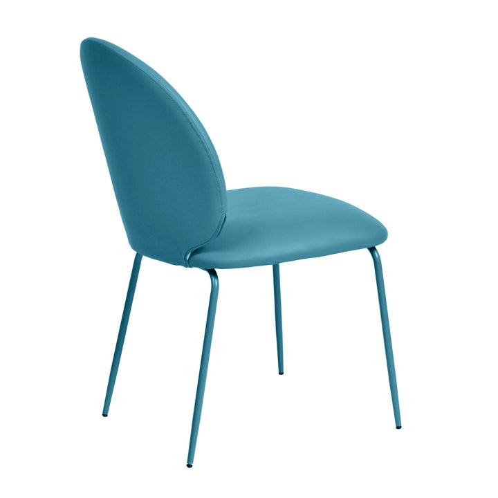 American Home Furniture | TOV Furniture - Lauren Blue Vegan Leather Kitchen Chairs - Set of 2