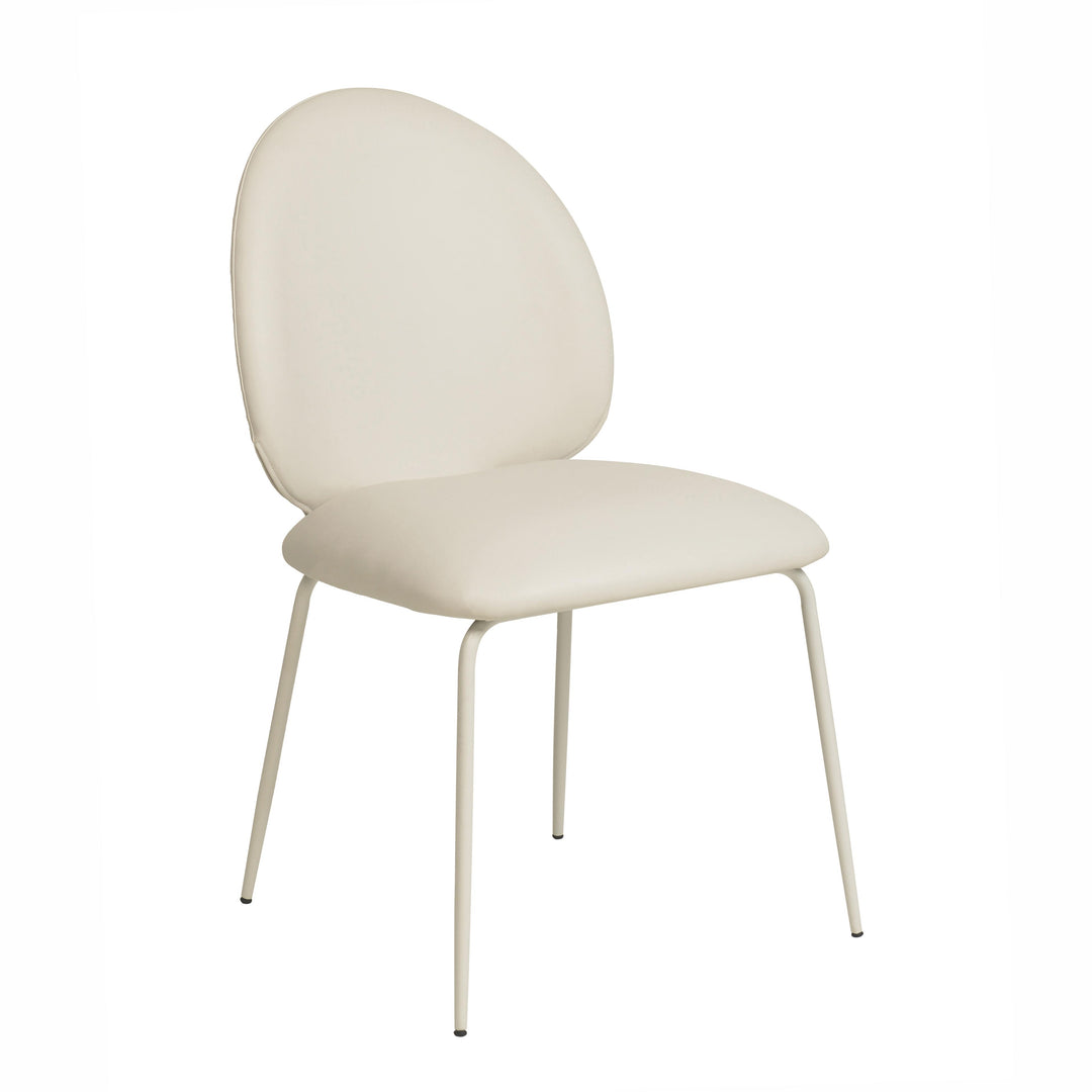 American Home Furniture | TOV Furniture - Lauren Cream Vegan Leather Kitchen Chairs - Set of 2