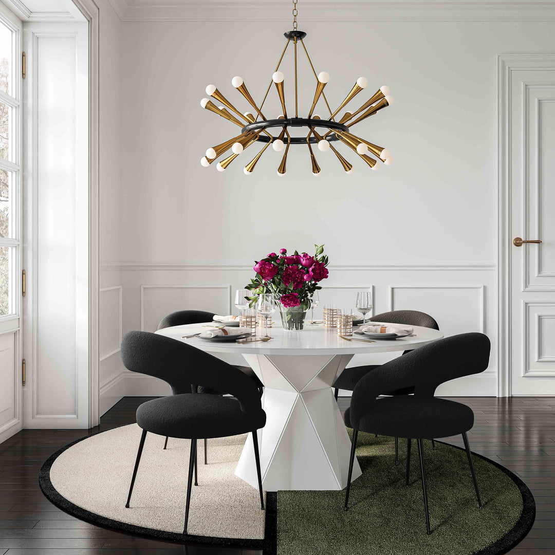 TOV Furniture Rocco Black Boucle Dining Chair - Set of 2 DINING CHAIRS