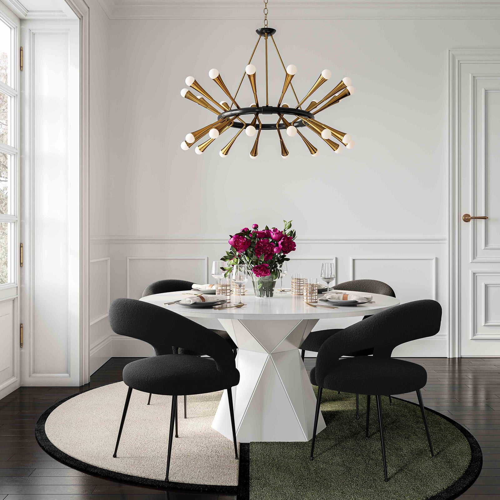 TOV Furniture Rocco Black Boucle Dining Chair - Set of 2 DINING CHAIRS