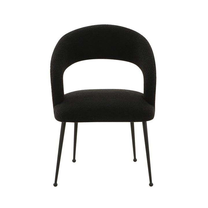 American Home Furniture | TOV Furniture - Rocco Black Boucle Dining Chair