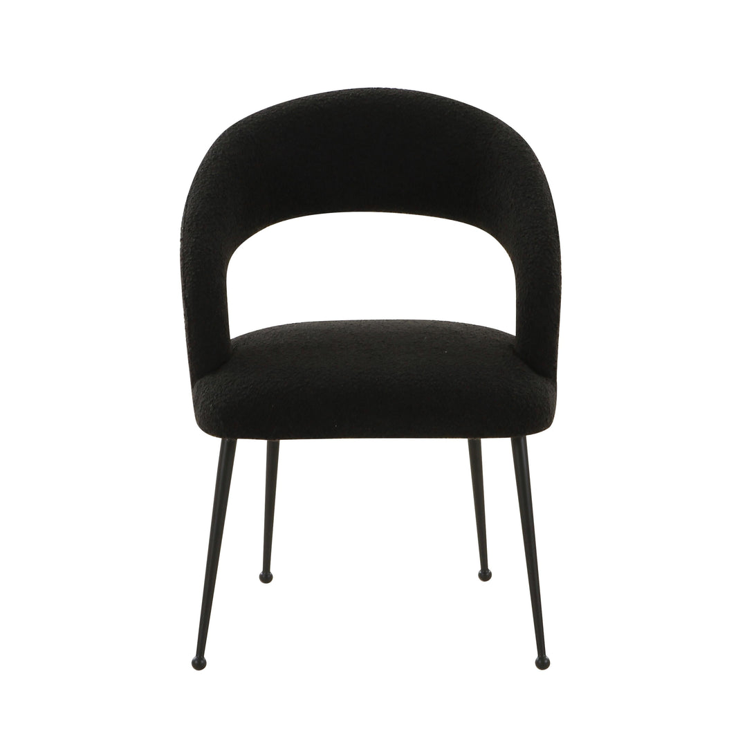TOV Furniture Rocco Black Boucle Dining Chair - Set of 2 DINING CHAIRS