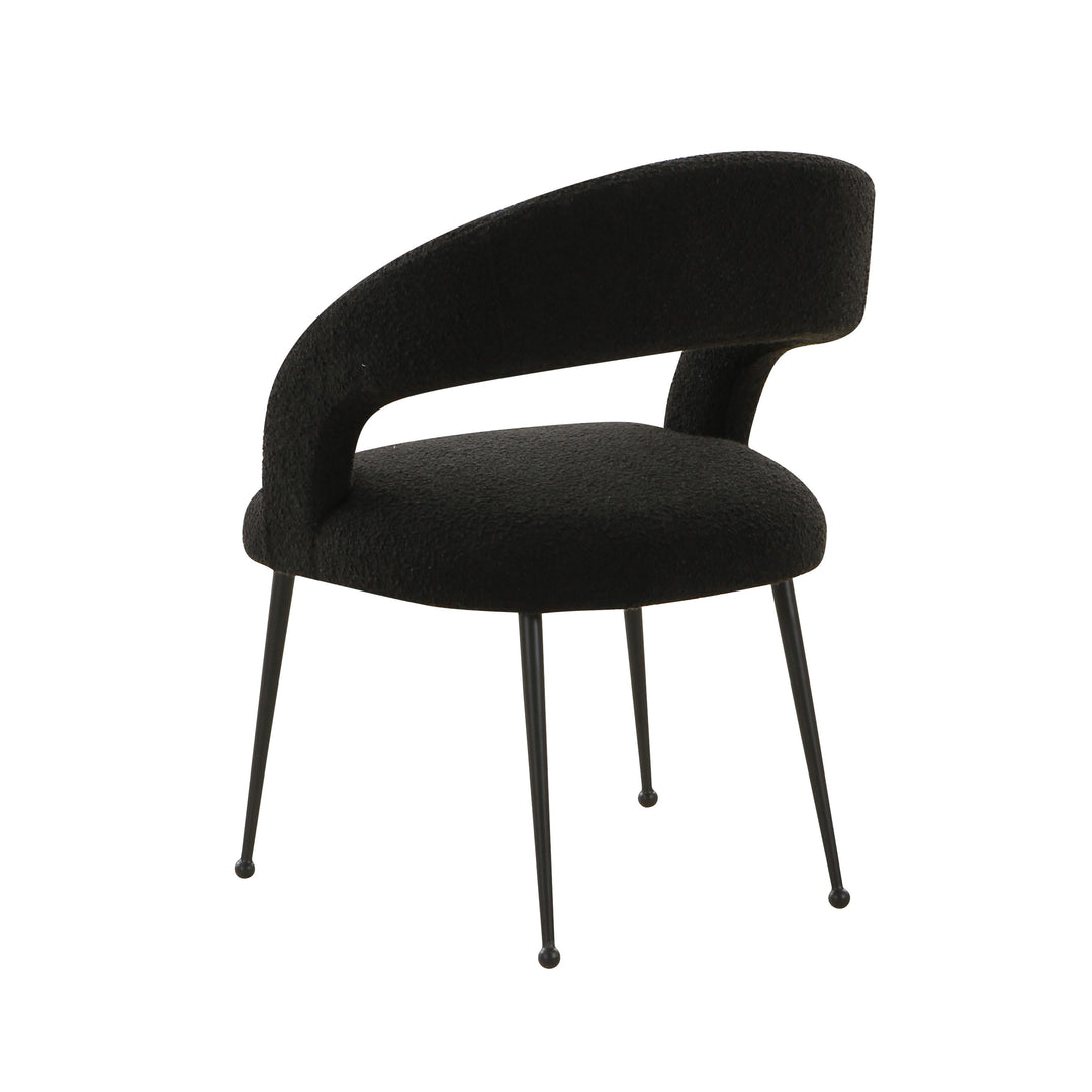 TOV Furniture Rocco Black Boucle Dining Chair - Set of 2 DINING CHAIRS