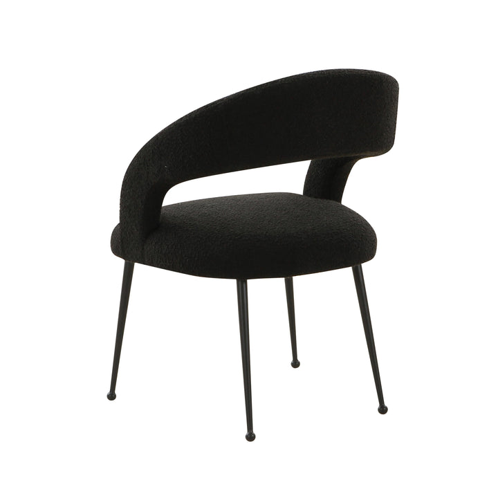 TOV Furniture Rocco Black Boucle Dining Chair - Set of 2 DINING CHAIRS