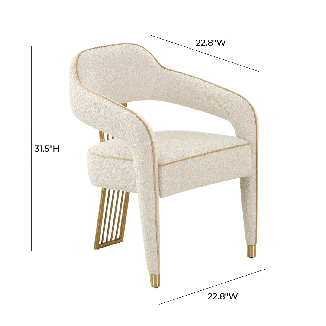 TOV Furniture Corralis Cream Boucle Dining Chair - Set of 2 DINING CHAIRS