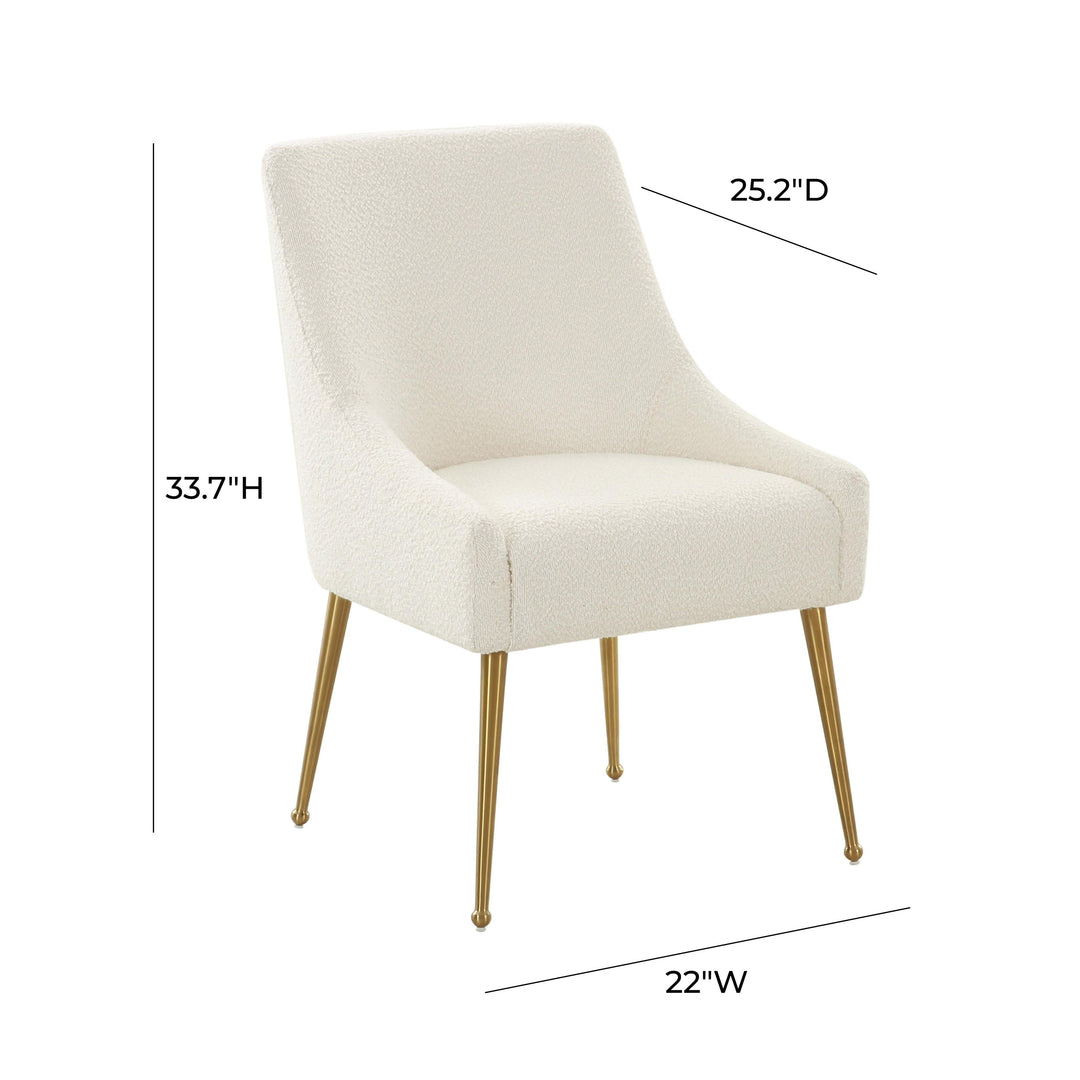 TOV Furniture Beatrix Cream Boucle Side Chair DINING CHAIRS
