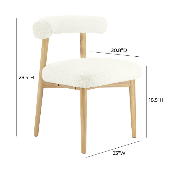 American Home Furniture | TOV Furniture - Spara Cream Boucle Side Chair